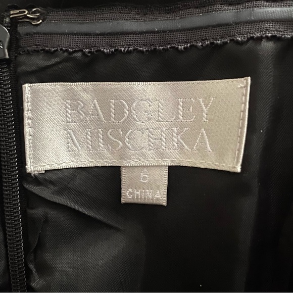 Badgley Mischka Size 6 Black Cocktail Dress Strapless NWT - Picture 3 of 9